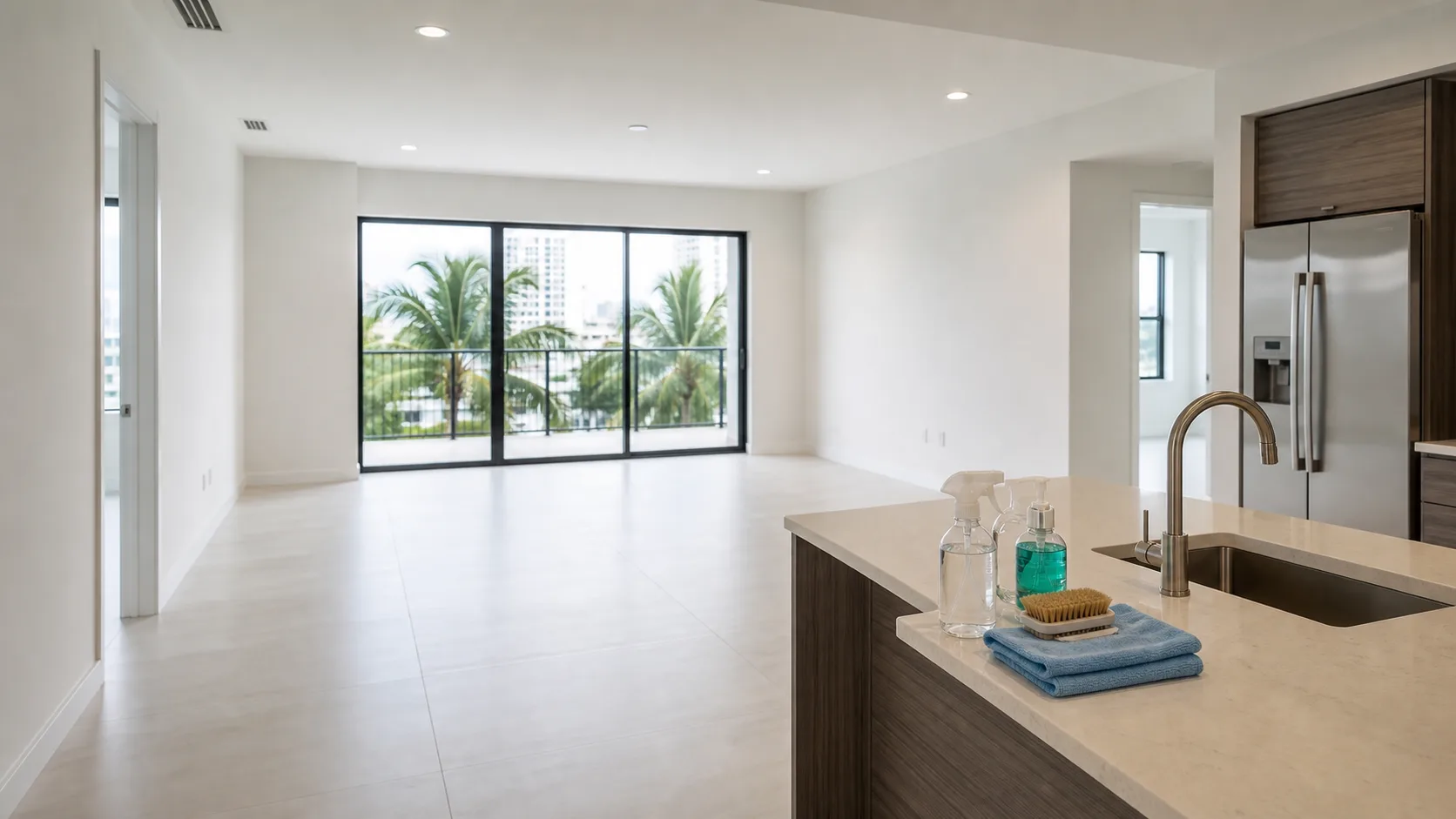 Clean empty apartment for move-out and rental cleaning service